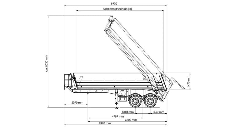 50 ton dump semi trailer drawing 